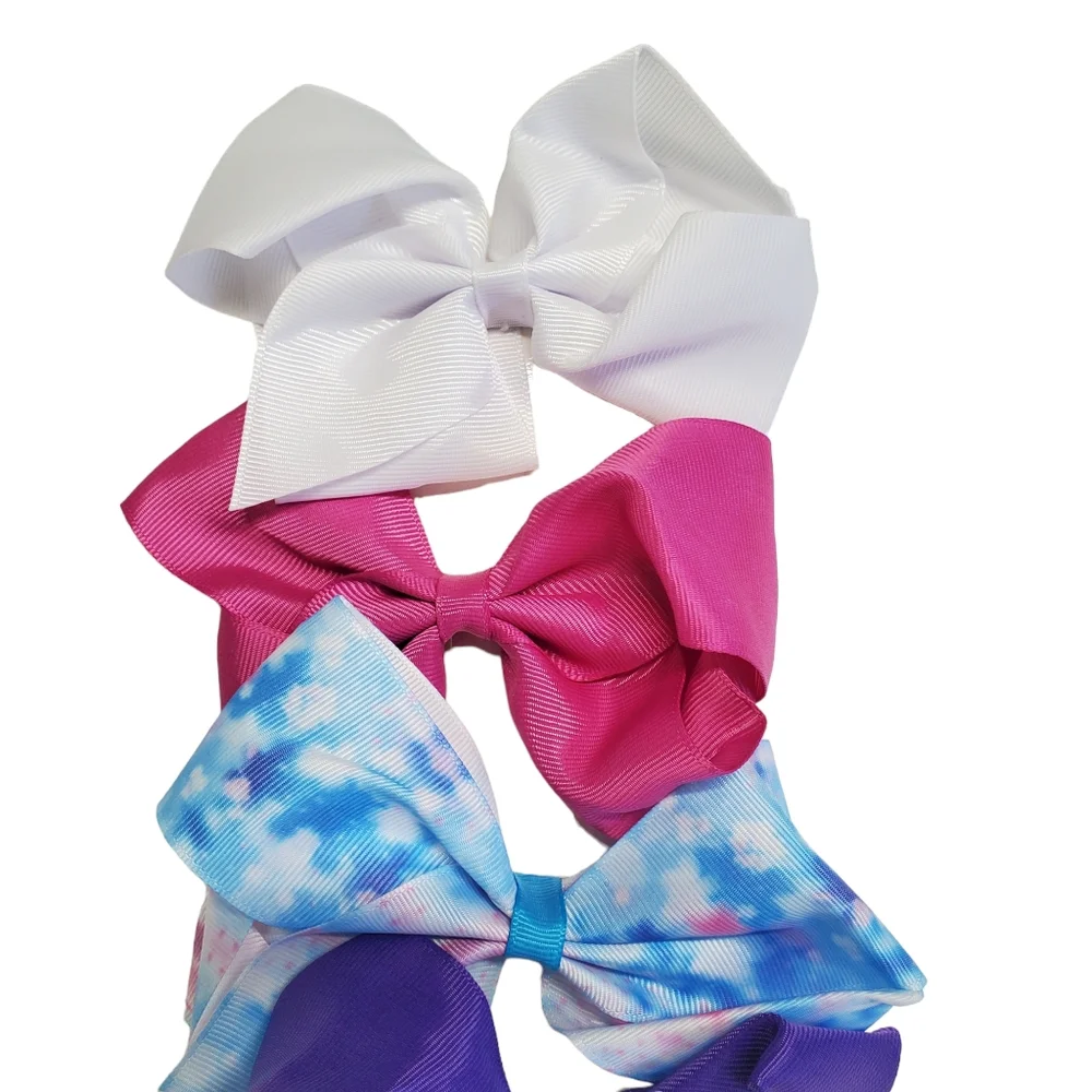 NWOT Girls Bundle Girls' Cap Tye Dye Heart & Hair Bows 5 Pack